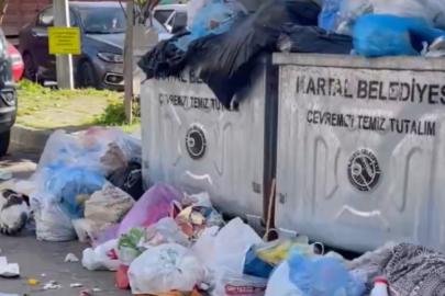 Kartal'da çöp dağları görüntülendi